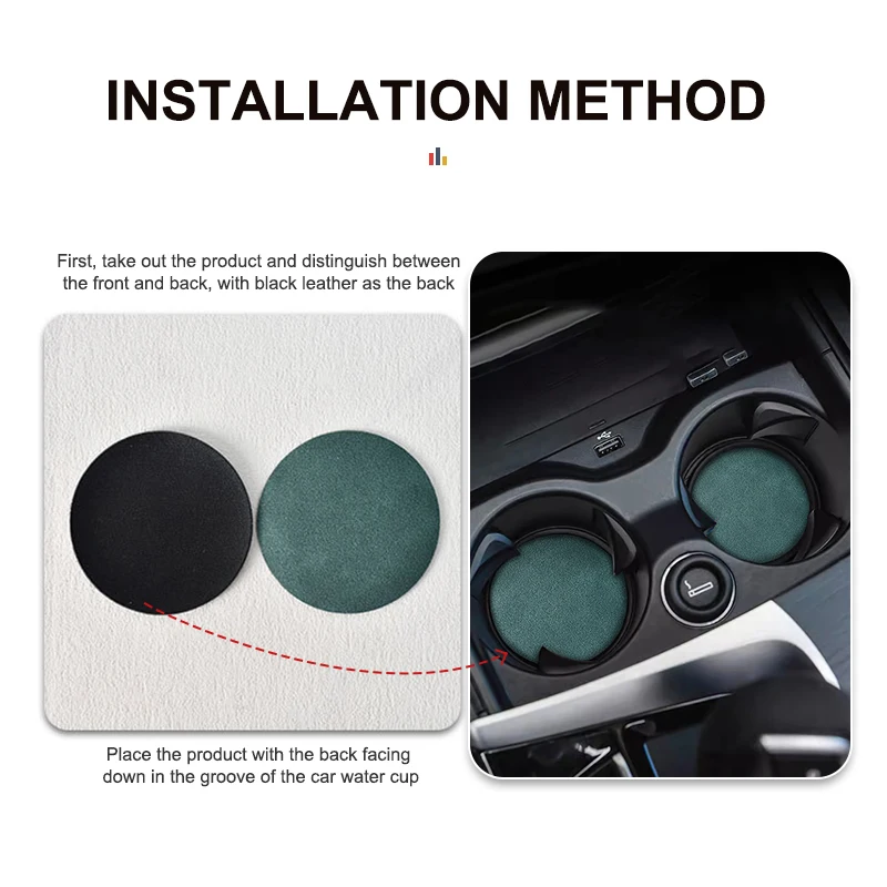 2pcs Car Cup Coaster High Quality Colorful Non Slip Pad Parts For Skoda Fabia Kamiq Superb MK3 VisionS Yeti Scala Enyaq-iV