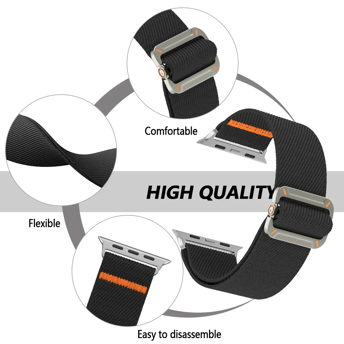 Stylish Braided Elastic Nylon Strap