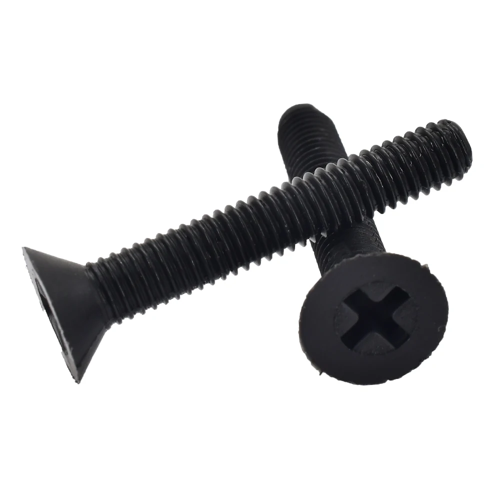 M2~M5 Black Nylon Countersunk Head Cross Screw Suitable For Industrial Buildings Furniture Accessories Phillips Flat Head Bolts