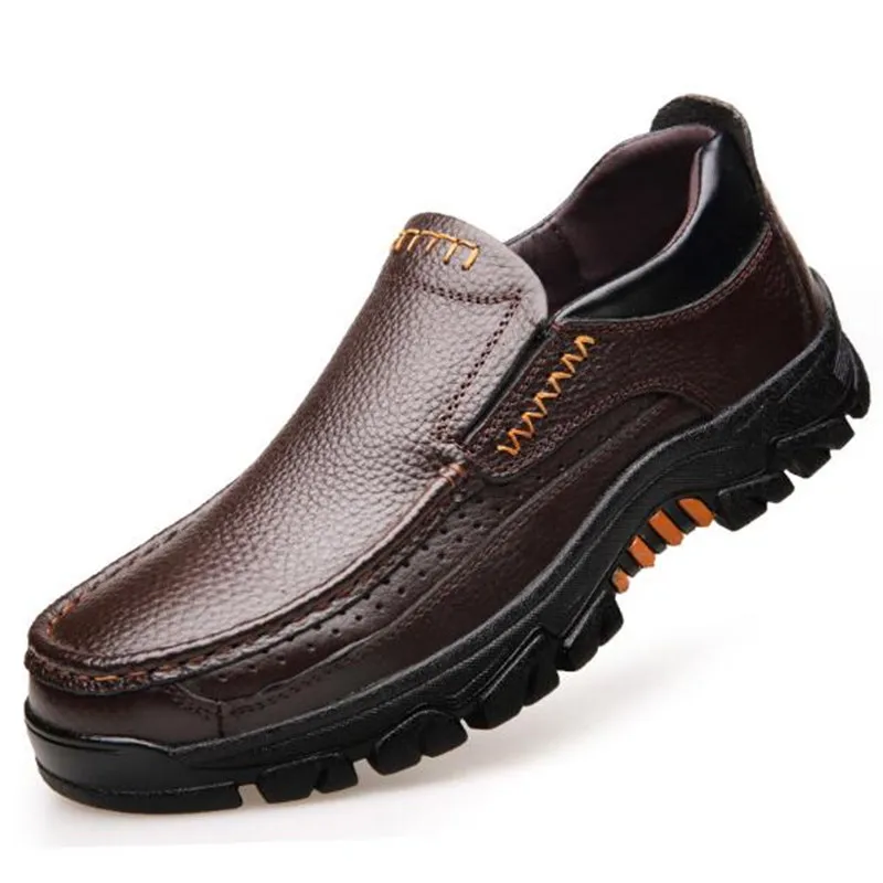 Genuine Leather Shoes Men Loafers Soft Cow Leather Men Business Casual Shoes New Male Footwear Black Brown Slip-on Shoes