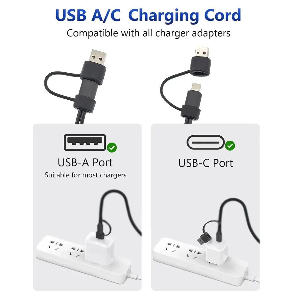 2in1 USB A/C - 듀얼 USB C 케이블 멀티 타입 C 분배기 케이블 짧은 1입력 2출력 USB 타입 C 충전 케이블 (2개 기기 충전용)