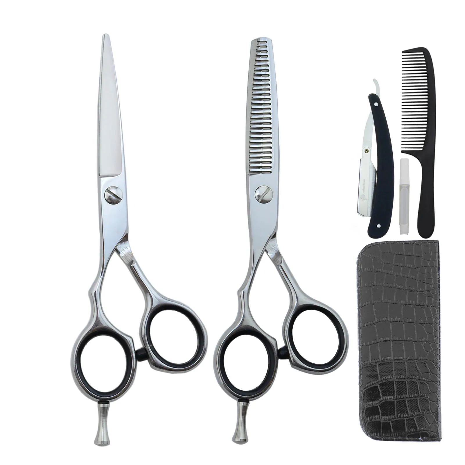 Left Handed Professional Thinning Shears Inch with Extremely Sharp Blades, 440C Steel Thinning Scissors, Durable, Smooth Motion ＆ Fine Cut, Hair Sc
