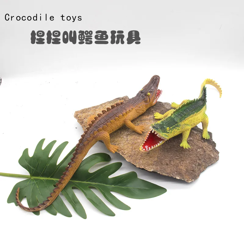 SOIMISS Krokodil Spielzeug 2er Set - Realistische 40 Cm Gummi-Krokodile Mit Sound
