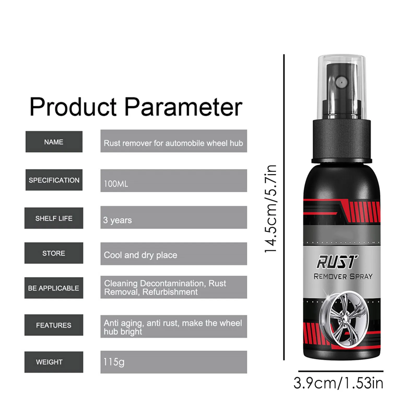 Car Cleaner Spray Super Rust Dust Dirt Remover Spray Metal Surface Defender  Powerful Cleaning Agent for Windshield Tyre 100ml