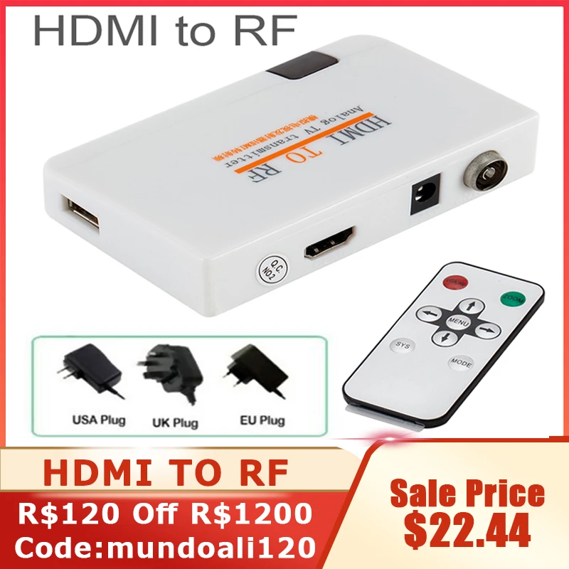 Universal Hdmi Rf Coaxial Converter Box Adapter Hdmi Rf Cable