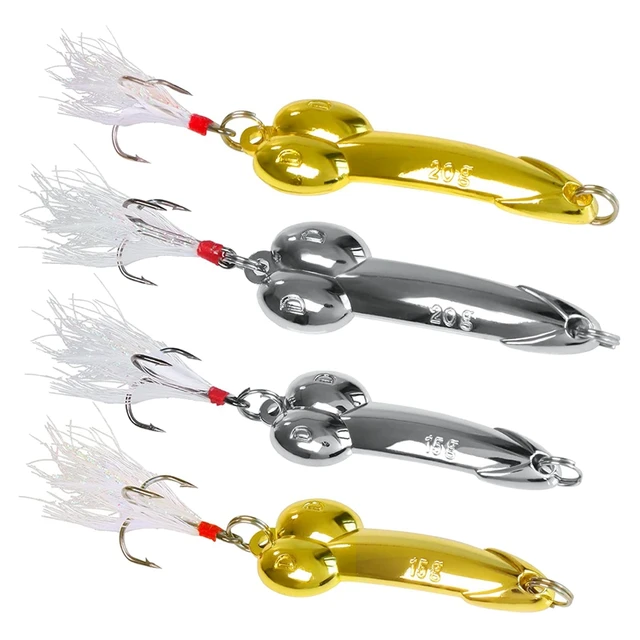 4Pcs Funny Fishing Lures,Special Shaped Hard Metal Sequin Fishing