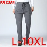 Men Pants Big Size 10XL High Waist Sports Casual Pants Stretchy Fabric Long Pants Trousers 1