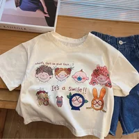 Bébé été nouveau T-Shirt infantile garçon fille coton dessin animé à manches courtes haut décontracté t-shirts col rond tenue pour enfants vêtements 2