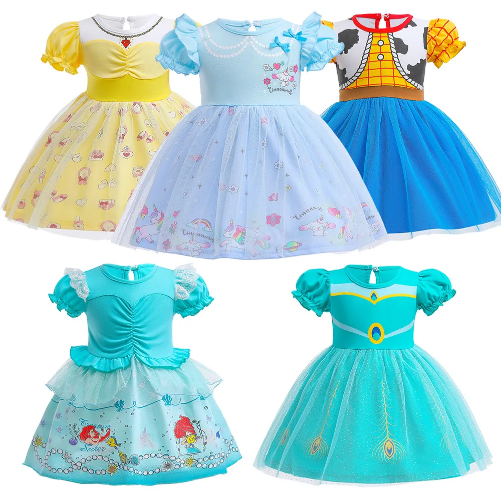 

Hot Sale Halloween Snow Princess Cosplay Cowboy Dress Up Costumes for Kid Girls Birthday Party