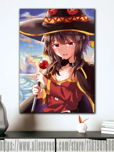 Anime Manga Cute Konosuba Sato Kazuma R8 Poster Painting Canvas Prints  Bedroom Large home decor Wall Art Picture canvas wall 08×12inch(20×30cm) :  : Home