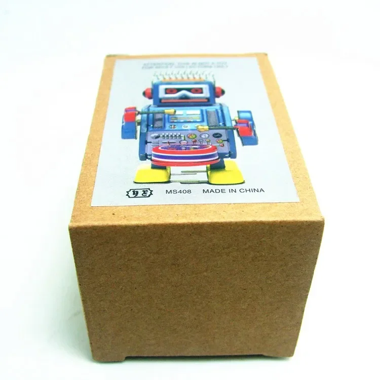 Wind up toy Classic collection Retro Clockwork Wind up Metal Walking Tin band drummer robot toy