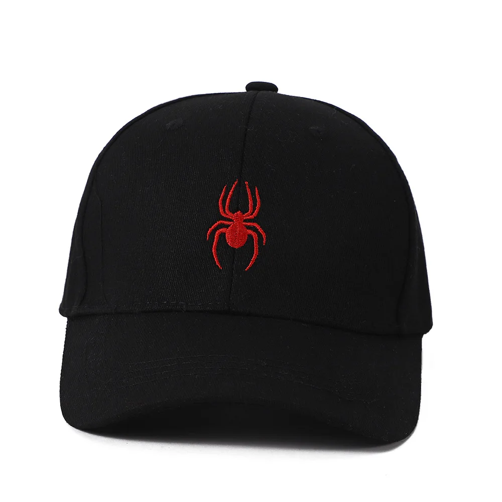 Spider Embroidered Baseball Hat Neutral Adjustable Outdoor Casual Duck Tongue Hat Sunshade