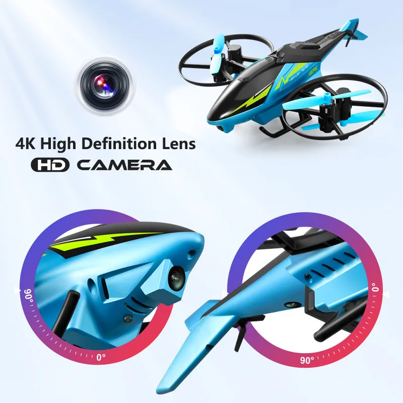 Gros plan sur la caméra 1080P du drone télécommandé, montrant l'objectif et le stabilisateur