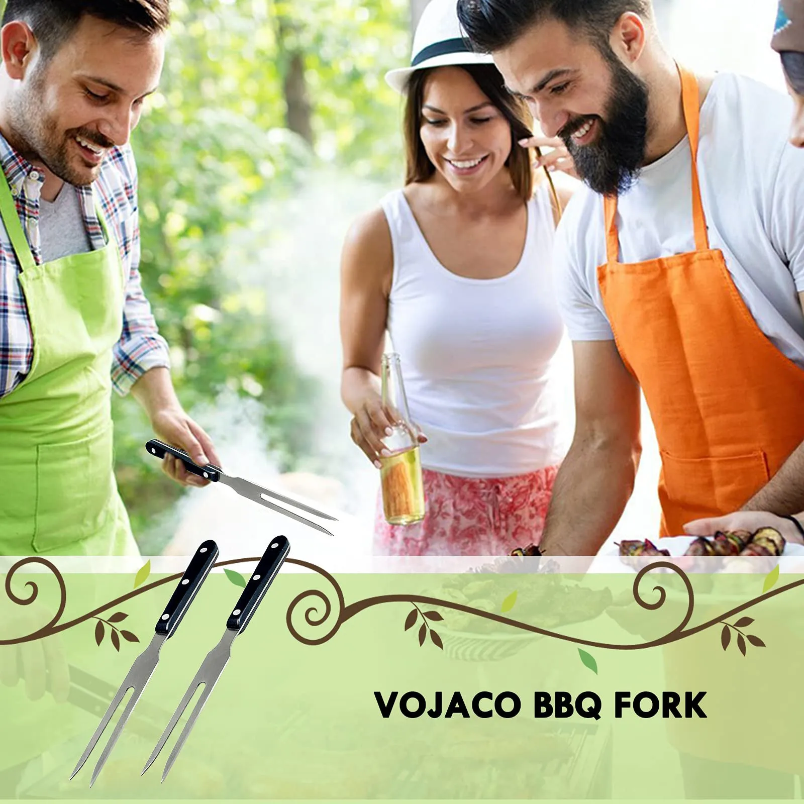 Barbecue Grill 2pcs Carving Meat Forks Stainless Steel Forks For Bbq Serving Cooking Grilling Roasting Barbecue Fork Beef Grill Tool 10 Inch