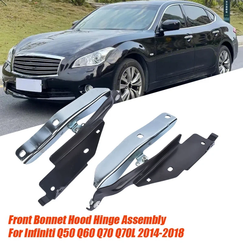 

1Pair Front Bonnet Hood Hinge 65401-JF00B 65400-JF00B For Infiniti Q50 Q60 Q70 Q70L 2014-2018 Hood Pivot Swivel Assembly