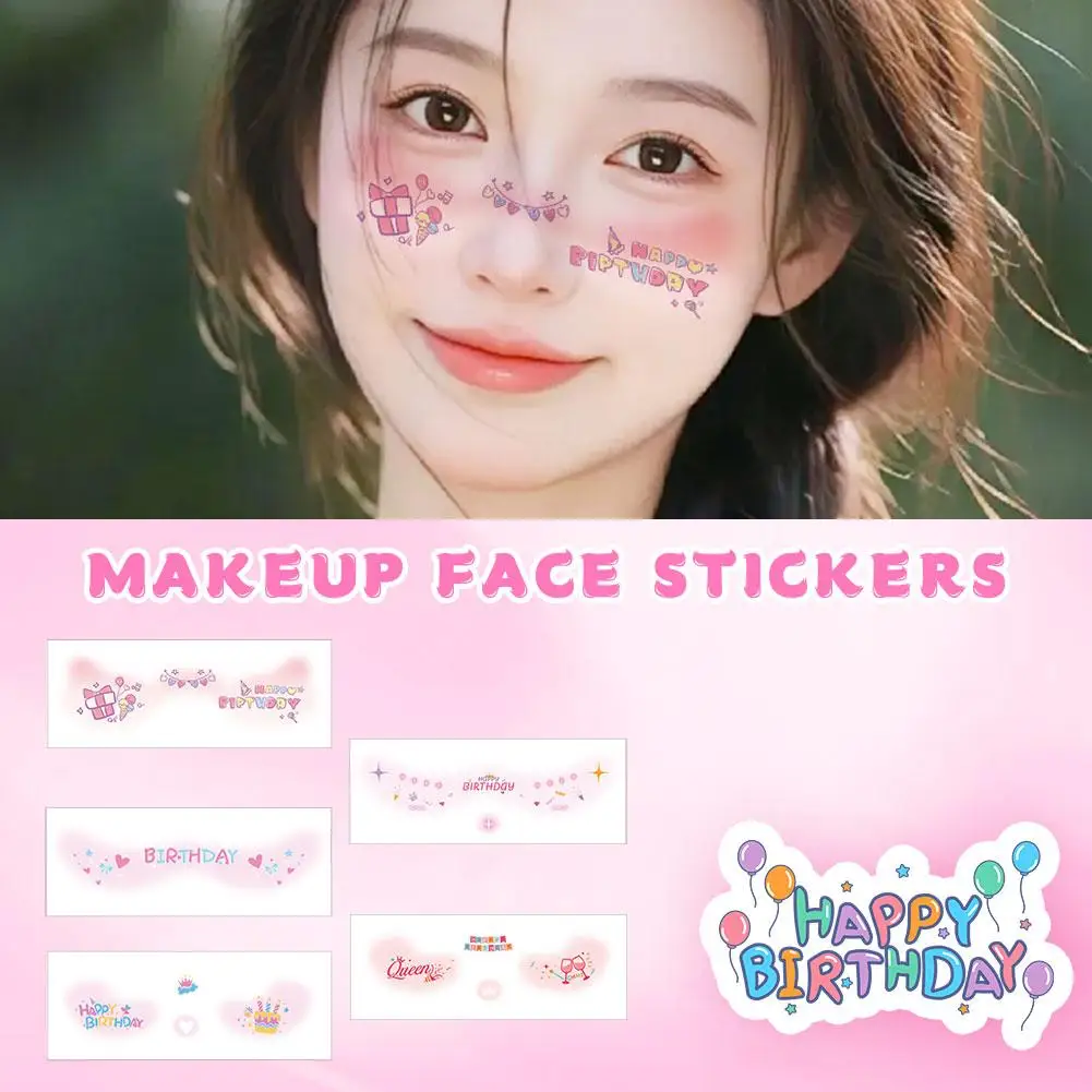 생일 메이크업 블러쉬 문신 스티커 소녀 파티 메이크업 스티커 문신 스티커 블러쉬 벨 문신 휴일 블러쉬 Sti J8R2