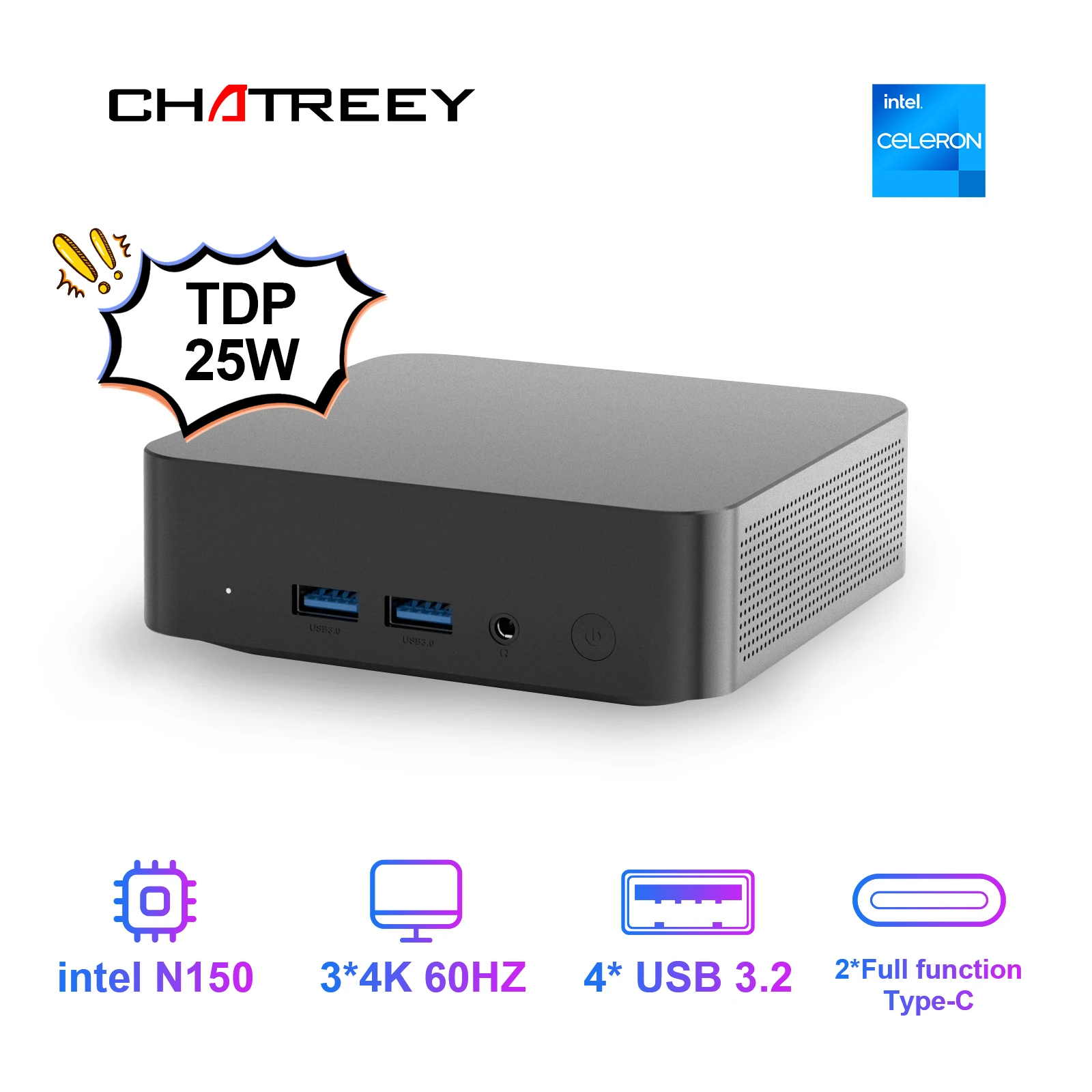 Chatreey T9H - N150 16GB+512GB ミニPC Chatreey T9H Mini PC Intel N150 - Chatreey