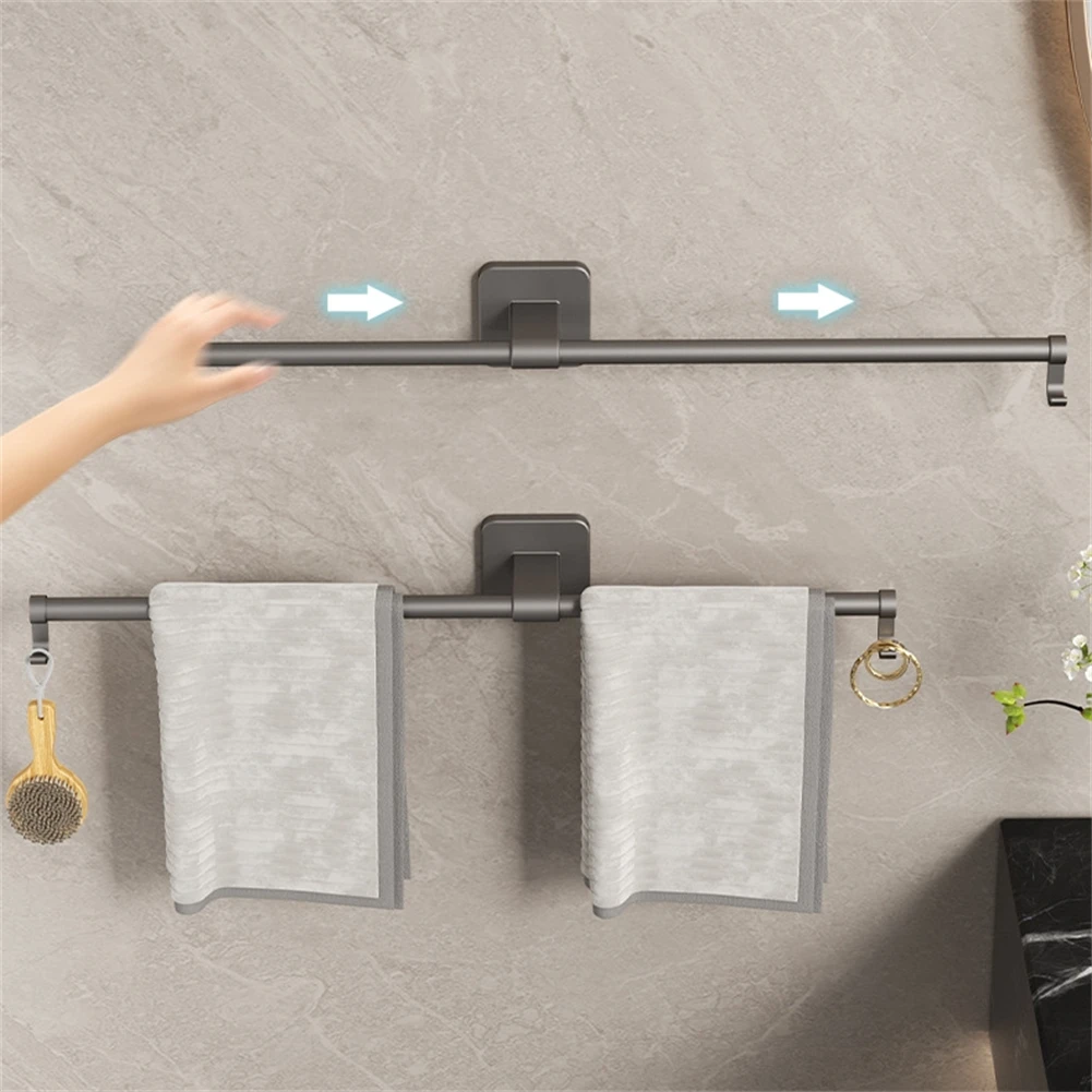30/40/50CM Bathroom Towel Bar Kitchen Towel Rack Hanger Adjustable Self-adhesive Kitchen Bathroom Accessories Hange