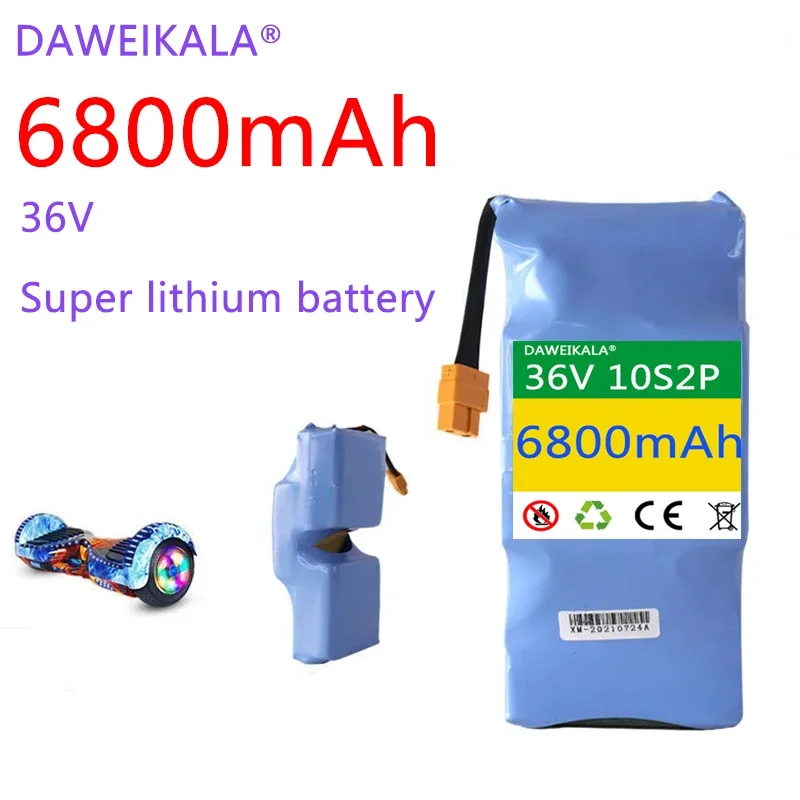 

Concave 36V lithium-ion rechargeable battery 6800 mAh 6.8AH electric self aspirated pad unicycle lithium-ion battery