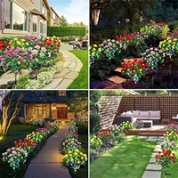 LED Solar Light Waterproof Azalea Solar Flowers Lamp Outdoor Decorative for Garden Yard Lawn Path Lighting Holiday Wedding Decor 6