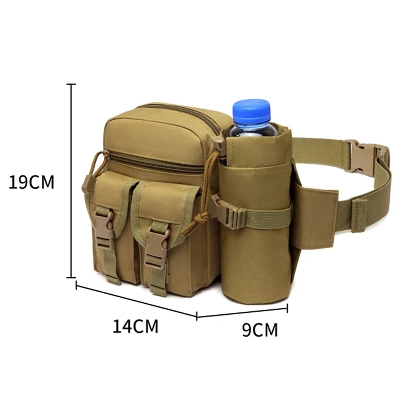 Military Tactical Waist Gun Bag Belt Bumbag Waterproof Nylon Molle EDC Fanny Phone Pouch for Hunting Climbing Camping