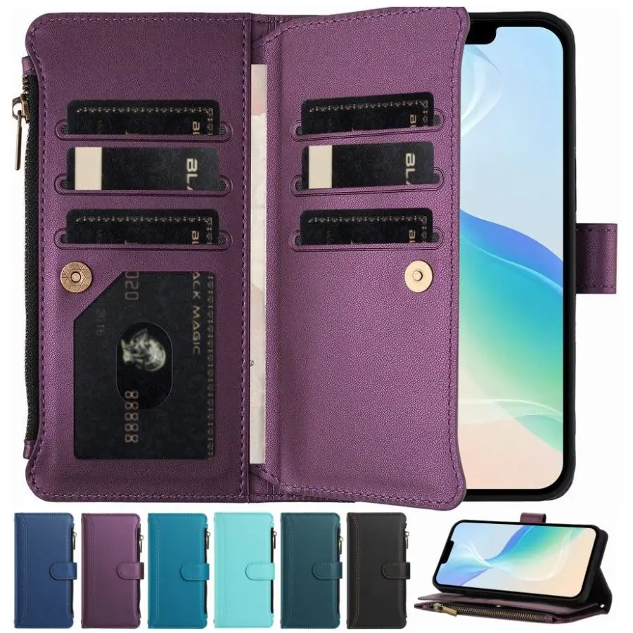 Zipper Pocket Wallet Phone Case with Card Slots