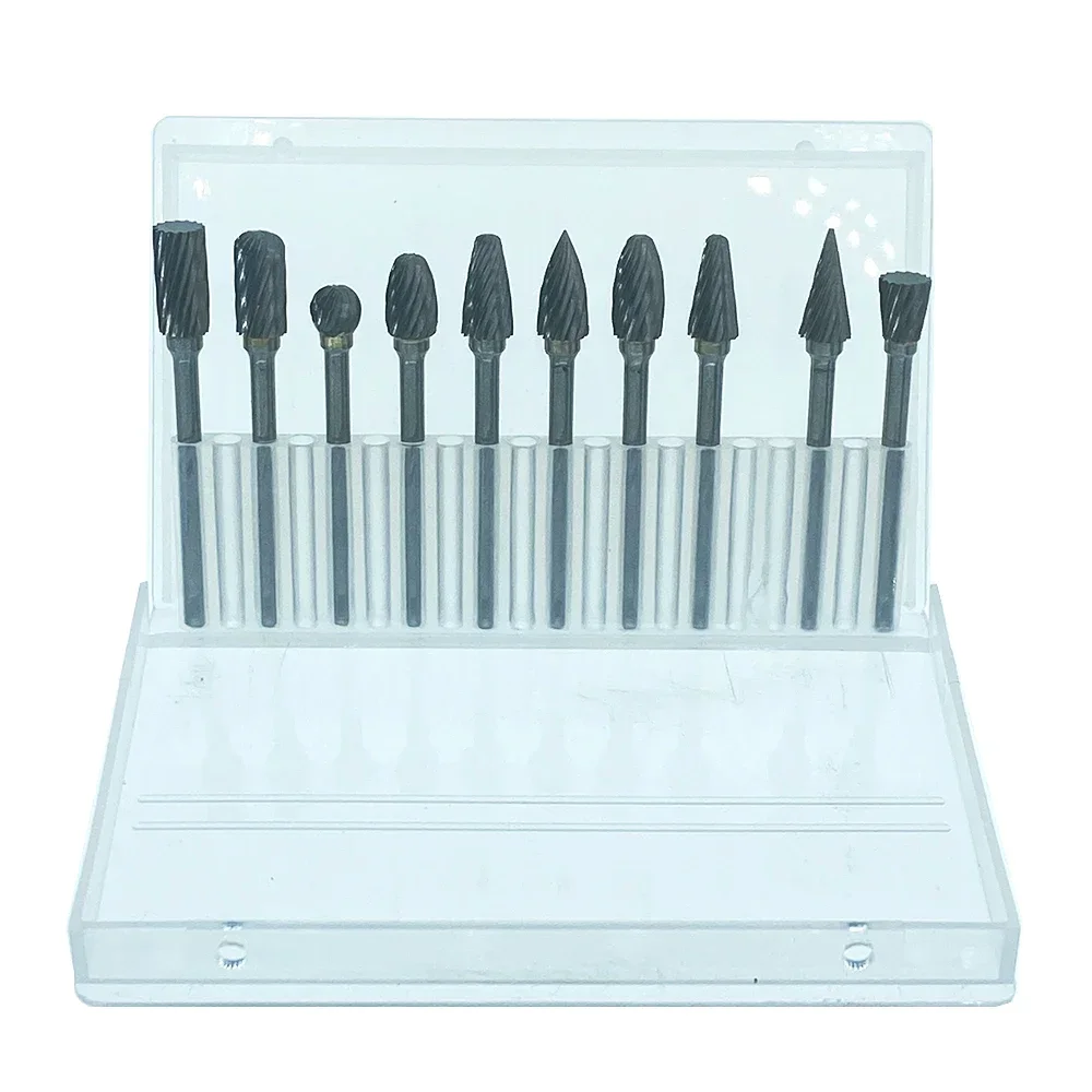 3mm Shank 6mm Coarse Teeth Tungsten Carbide Mini Rotary File Burr Grinding Wood Carving Milling Cutter Metal Woodworking Tools