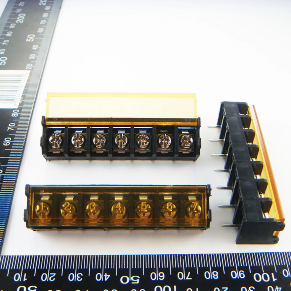 

10PCS HB9500-9.5-7P / HB9500 9.5mm 7Pin Barrier Terminal Block Pitch 9.5mm Terminal Block With Cover Free Shipping