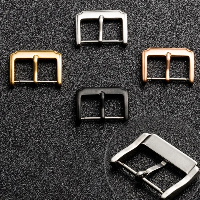 18mm 20mm Universal Black Stainless Steel Watch Buckle Watch Replaceable Accessories Fit Nylon Leather Belt Repair Part
