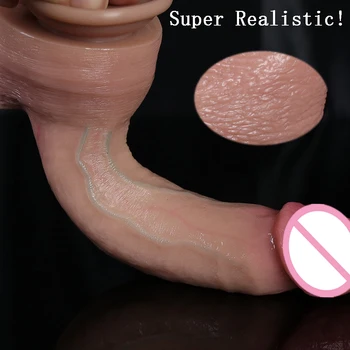 Realistic Dildo Soft Silicone Big Penis Couples Sex Toy Vagina Anal Thrusting Suction Cup for Adults G-Spot Stimulator Sexy Shop 5