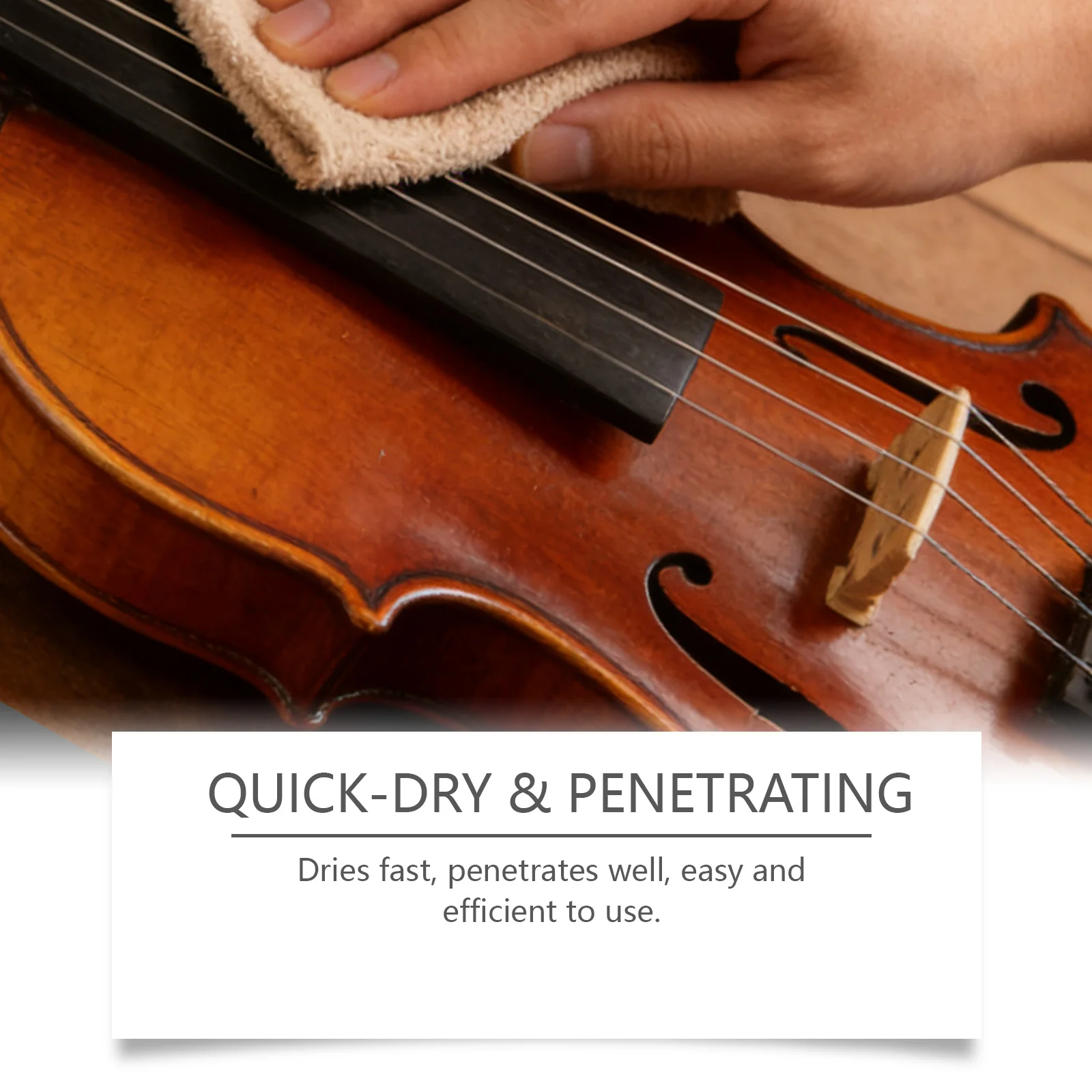 Instrumentenpflege-Set mit Orangenöl: Tiefenpflege für Gitarren, Oberflächenpolitur für Klaviere, Holzpflege für Violinen, Griffbrettöl, Holzpflegeprodukte – Detail 5