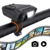 1080P Motorcycle Bike Helmet Camera Outdoor Waterproof Action Cam Drive Recorder 3 In 1 Multifunction Dash Cam with Light Horn 1