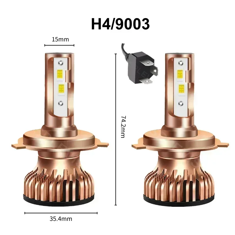 All-In-One 2x 9003/H4 LED Headlight High Low Beam Bulbs 9V-24V For Renault Twingo 2007 2008 2009 2010 2011 2012 2013 2014 2015