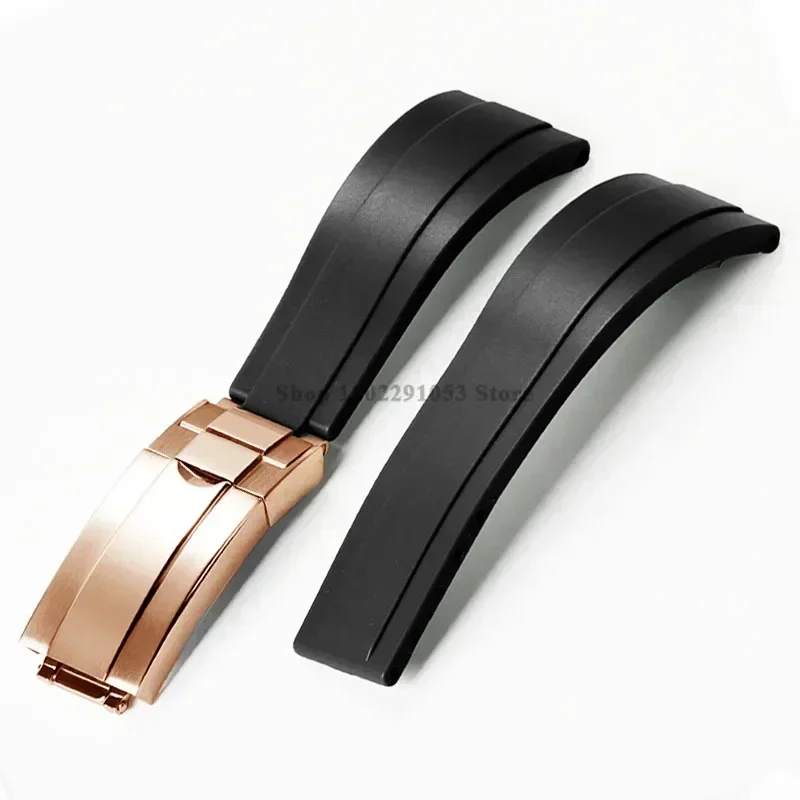 Enhanced Waterproof Silicone Sport Watch Strap with Metal Fold Buckle - 20mm Rubber Wrist Band