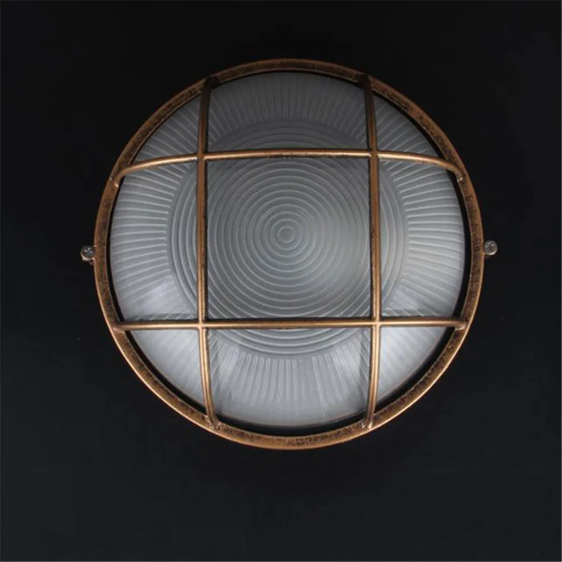 Vintage Outdoor Ceiling Lamp,Bronze Metal Glass Protective Yard Garden Ceiling Light,Waterproof Retro Flush Mount Light 4