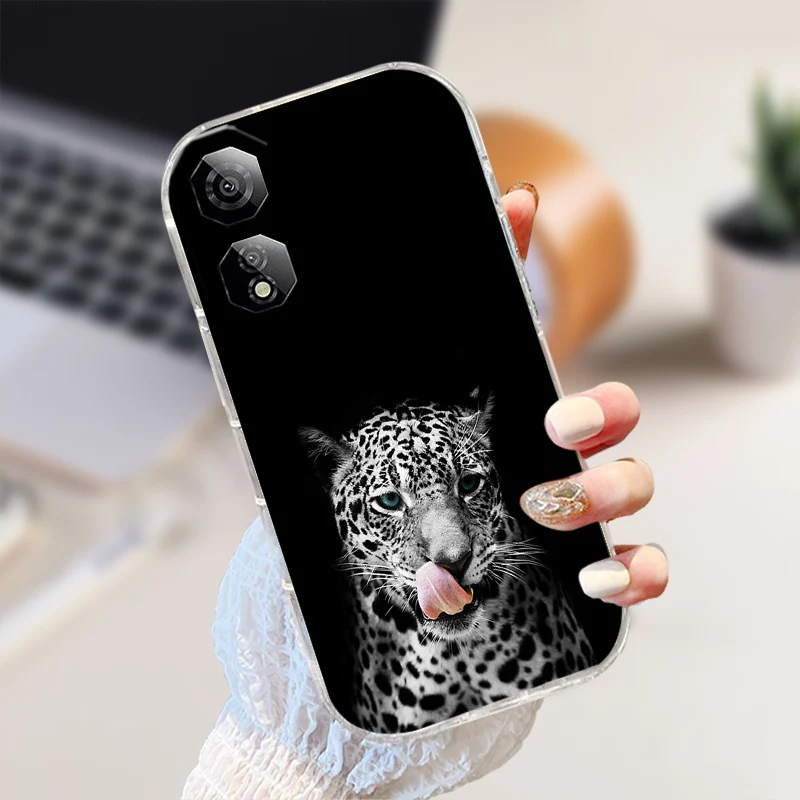 Shockproof Clear Silicone TPU Phone Case with Cute Animal Design