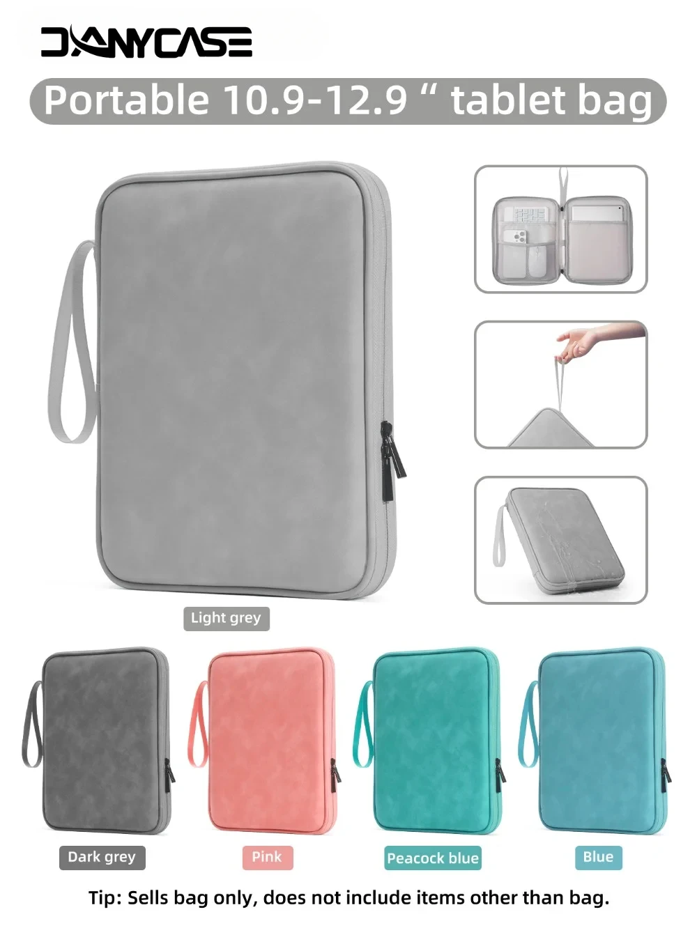 Multi-Pocket Shockproof Tablet Sleeve with Anti-Dust Protection