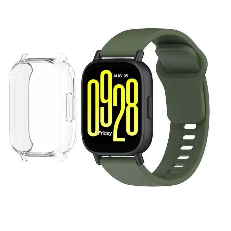 Enhanced Protective Case and Strap Set for Smartwatch - Soft Screen Protector, All-Around Bumper Shell, and Adjustable Band
