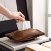Walnut Wood Tissue Box Bedroom Brief Tissue Case Storage Wooden Portable Napkin Boxes Organiser Modern Kitchen Accessories 1