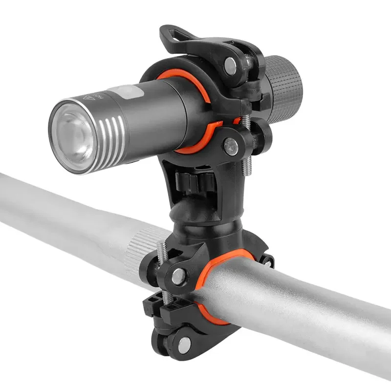 Deemount-soporte ajustable para linterna de bicicleta, rotación de 360 °,  abrazadera de Clip Universal para ciclismo, soporte para linterna LED