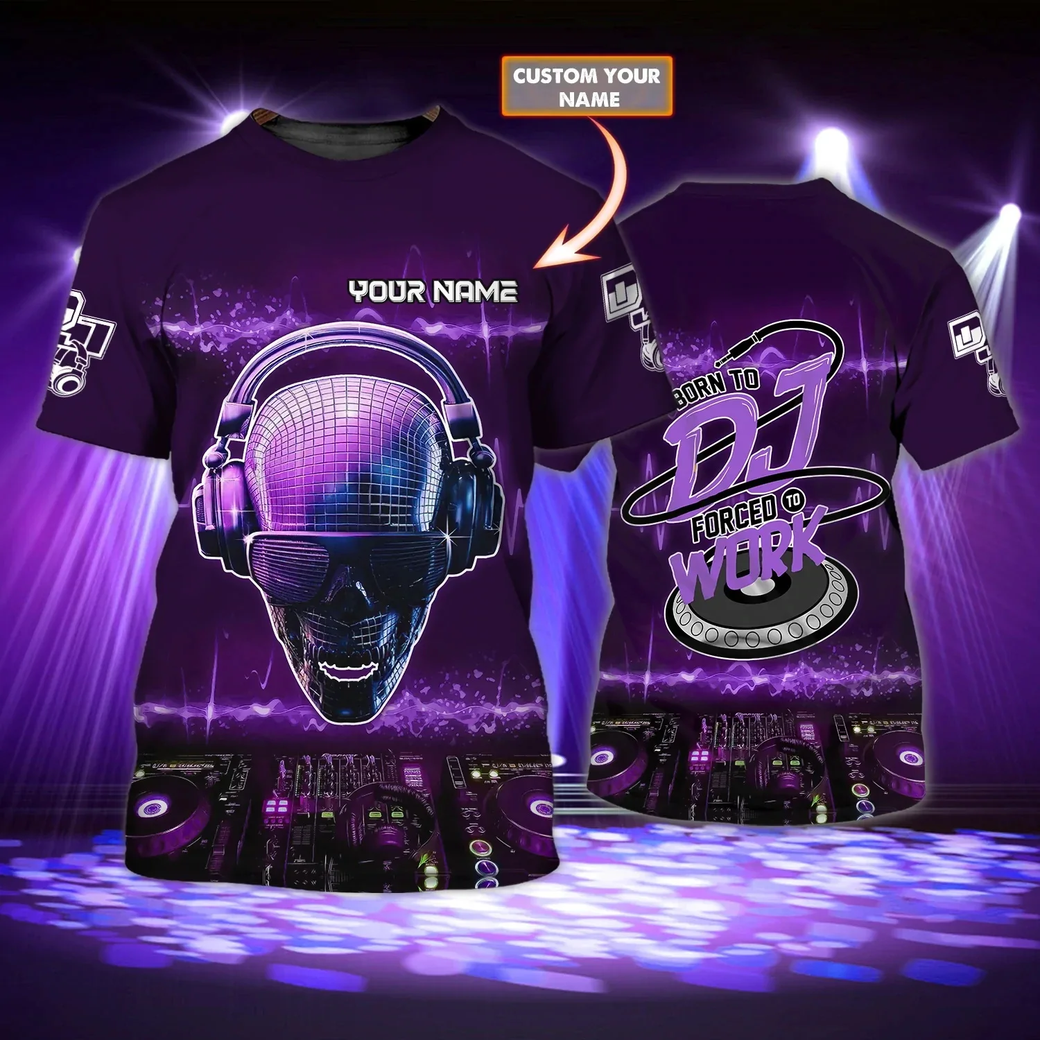 Neueste Sommer männer T-shirt Affe DJ Personalisierte Name 3D Gedruckt Unisex Hip Hop t-shirt EDM Musik Festival Kleidung DW142 – Detail 14