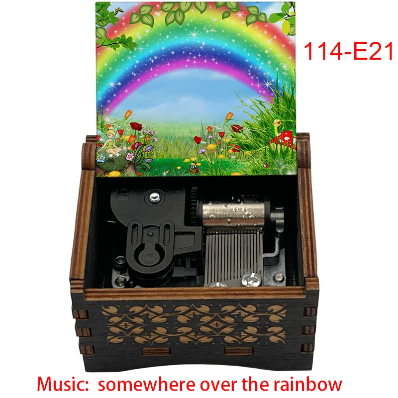 Somewhere Over the Rainbow Music Box Wooden wind up Gifts Birthday Gift Mother's Day Mom Mama Parents Children christmas gift