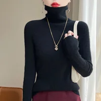 Autumn And Winter Knitted Pullover High-Neck Sweater, High-Elasticity, Fashionable And Comfortable Long-Sleeved Women's TopRY128 - Image 6