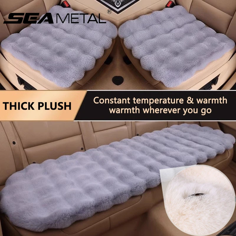 Soft Plush Car Seat Cover Winter Warm Imitation Fur Vehicle Cushion