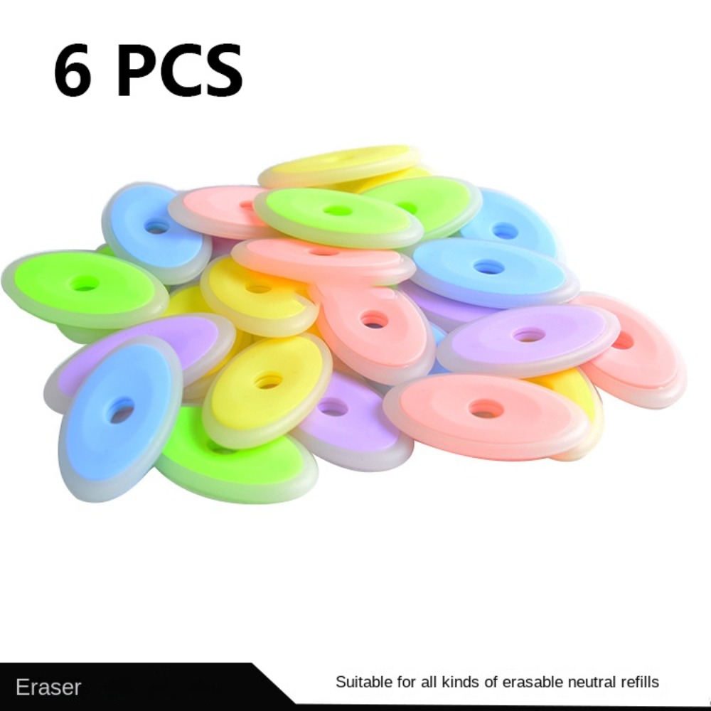 6pcs Neutral Erasable Pen Special Rubber Hot Erasable Rubber Erasable Gel Pen Correction Supply School Office Stationery