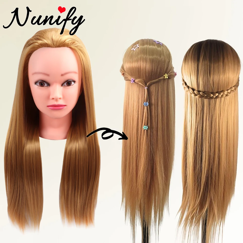 100% Synthetic Hair Mannequin Head With Long Straight Hair For Training ...
