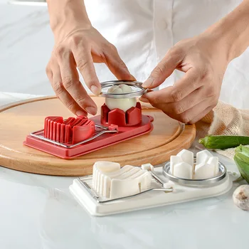 2-in-1 Multifunctional PP Base egg cutter stainless steel wire pull egg cutter for hanging high-quality kitchen accessory tools