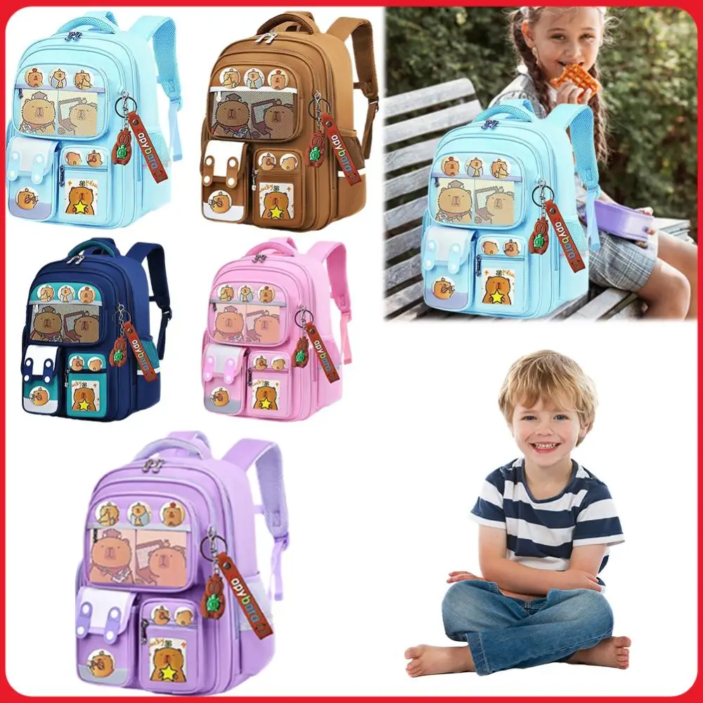 Capybara Cute Backpack Adjustable Strap Casual Bookbag Large Capacity Oxford Cloth Rucksack Travel Vacation Backpack 1