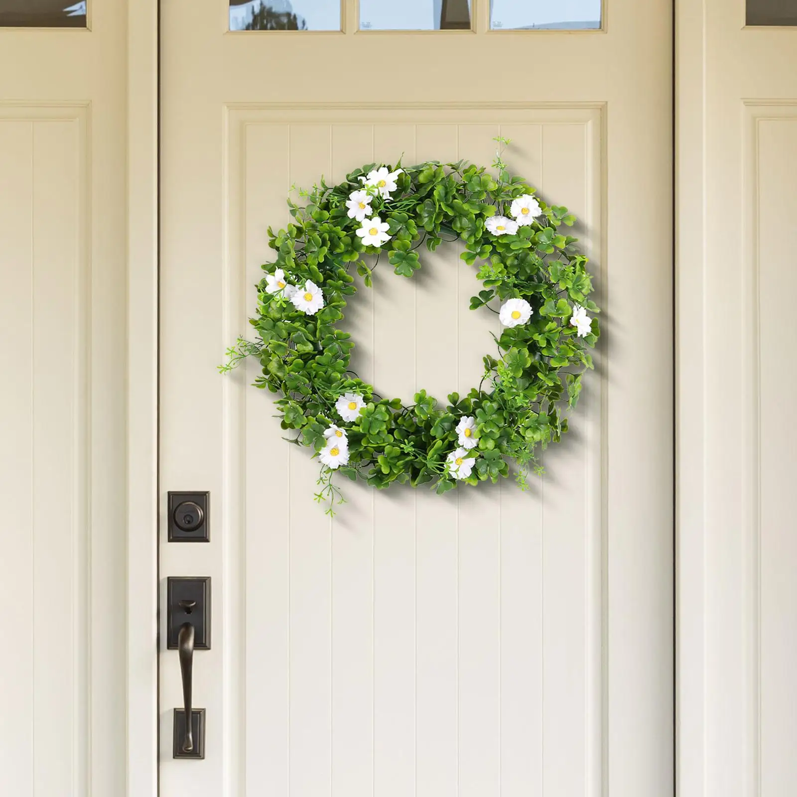 Spring Wreath Hanging Simple Decoration Pendant Artificial Plant Wreath Front Door Wreath for Window Patio Wall Home Wedding