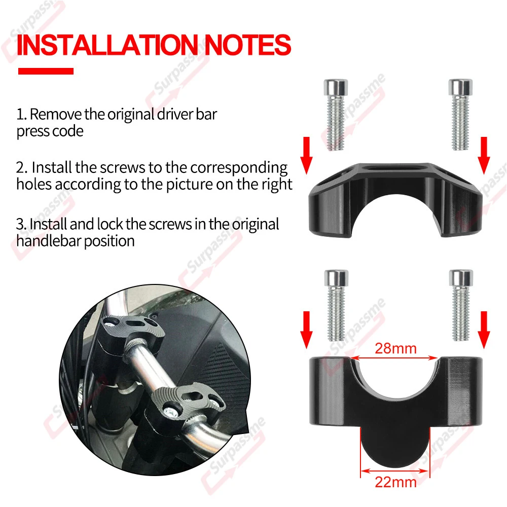 CNC  ڵ  ,  ڵ  Ŭ , ߸ MT07, MT09, ȥٿ, 22mm, 7/8 ġ-28mm, 1 1/8 ġ